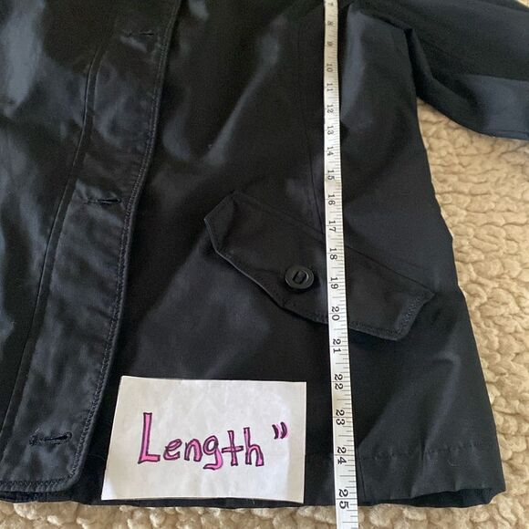 Lands’ End Black Long Sleeve Button Zip Hoodie Lightweight Spring Jacket Size M - Picture 16 of 16
